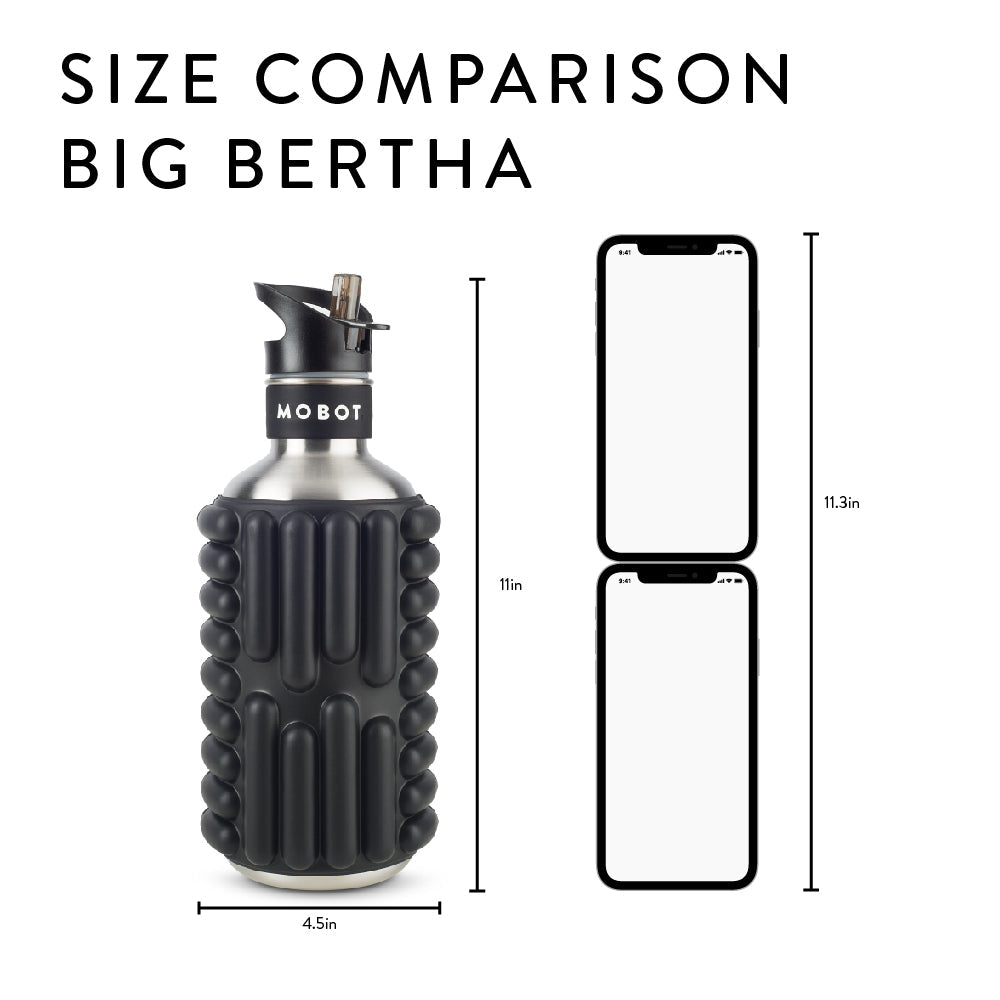 40oz Big Bertha Size Comparison Foam Roller Water Bottle